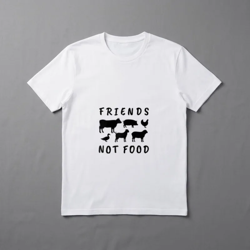 Friends Not Food Vegetarian Vegan T-Shirt – Classic T-Shirt in Black