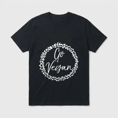 Go Vegan Cute Flower T-Shirt – Classic T-Shirt in Black