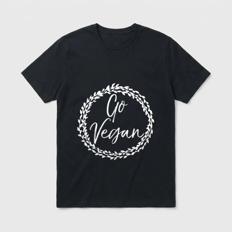 Go Vegan Cute Flower T-Shirt – Classic T-Shirt in Black