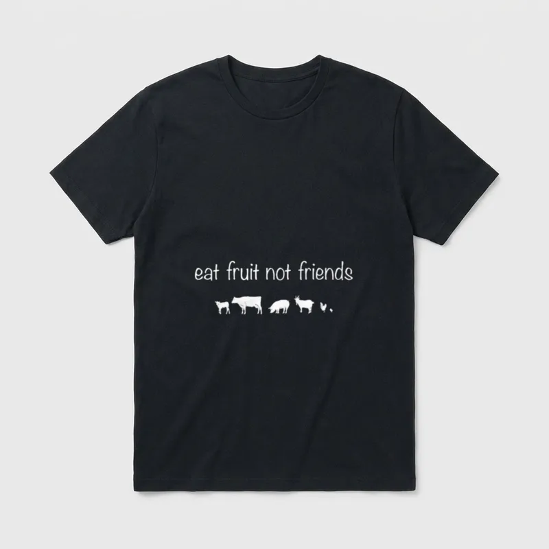 Eat Fruit Not Friends Animal T-Shirt – Classic T-Shirt in Black