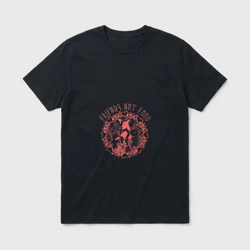 Animals Are Friends Not Food Vegetarian T-Shirt – Classic T-Shirt in Black