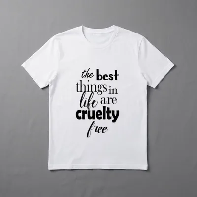 The Best Things T-Shirt – Black text reading the best things in life are cruelty free – Classic T-Shirt in Black