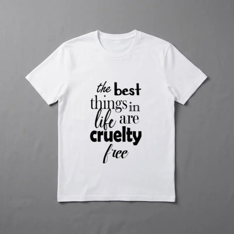 The Best Things T-Shirt – Black text reading the best things in life are cruelty free – Classic T-Shirt in Black