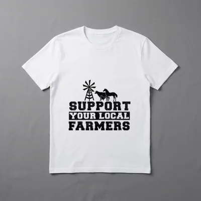 Support Your Local Farmers I Farming T-Shirt – Classic T-Shirt in Black