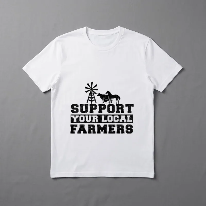 Support Your Local Farmers I Farming T-Shirt – Classic T-Shirt in Black