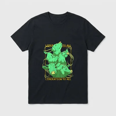 Liberation To All Vegan Vegetarian T-Shirt – Classic T-Shirt in Black