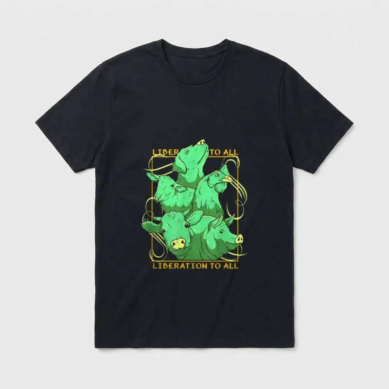 Liberation To All Vegan Vegetarian T-Shirt – Classic T-Shirt in Black