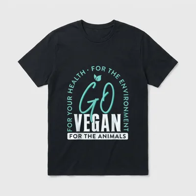 Go Vegan Funny Veganism T-Shirt – Classic T-Shirt in Black