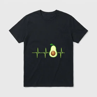 Avocado Heartbeat Avocado Vegan T-Shirt – Classic T-Shirt in Black