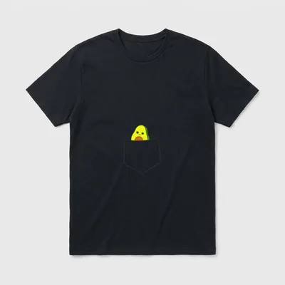 Cute Avocado T-Shirt – Smiling avocado with brown pit peeking from a shirt pocket – Classic T-Shirt in Black