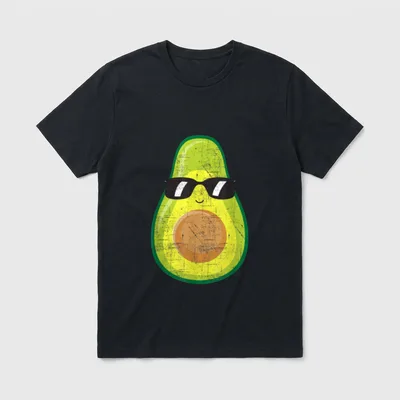Avocado With Sunglasses Funny T-Shirt – Classic T-Shirt in Black