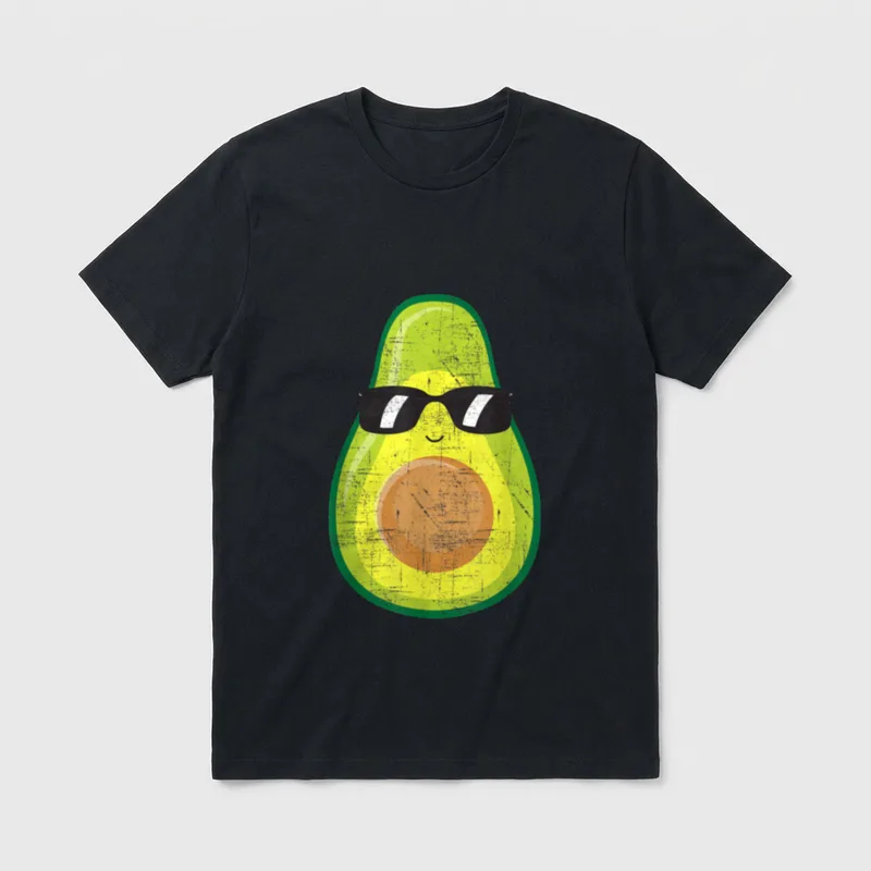 Avocado With Sunglasses Funny T-Shirt – Classic T-Shirt in Black