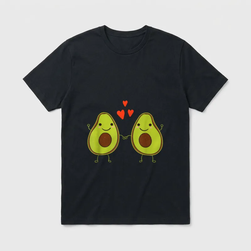 Avocado Love Heart Partner T-Shirt – Classic T-Shirt in Black