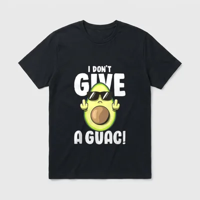 I Don't Give T-Shirt – Sassy avocado with sunglasses and raised fingers under bold white text – Classic T-Shirt in Black