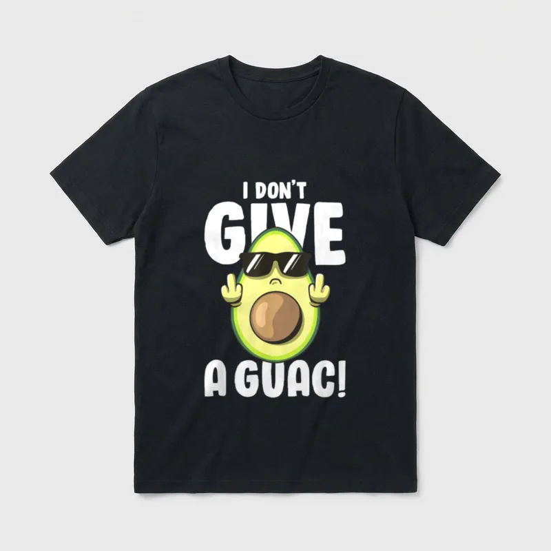 I Don't Give T-Shirt – Sassy avocado with sunglasses and raised fingers under bold white text – Classic T-Shirt in Black