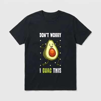Guacamole Happy Avocado Guac T-Shirt – Dancing cartoon avocado with text Don't Worry I Guac This – Classic T-Shirt in Black