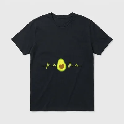 Avocado Heartbeat I Vegan T-Shirt – Classic T-Shirt in Black