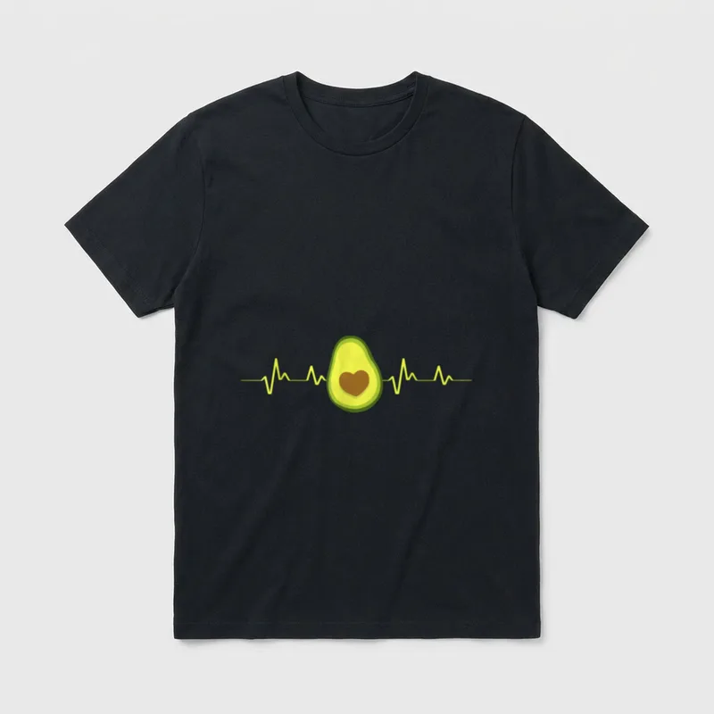 Avocado Heartbeat I Vegan T-Shirt – Classic T-Shirt in Black