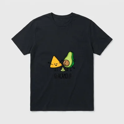 Pooping Avocado Tortilla chips T-Shirt – Classic T-Shirt in Black