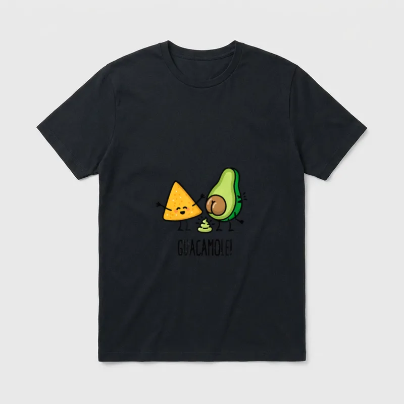 Pooping Avocado Tortilla chips T-Shirt – Classic T-Shirt in Black