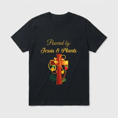 Christian Jesus and Plants T-Shirt – Classic T-Shirt in Black