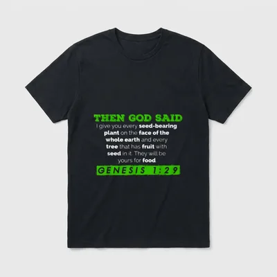 Genesis Plant Based Diet Vegan T-Shirt – Classic T-Shirt in Black