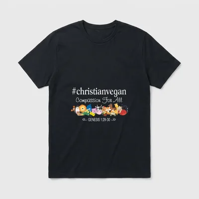 Christian Vegan Compassion T-Shirt – Classic T-Shirt in Black