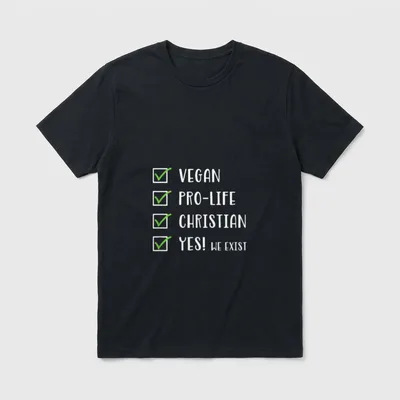 Christian Vegan Pro-Life T-Shirt – Classic T-Shirt in Black