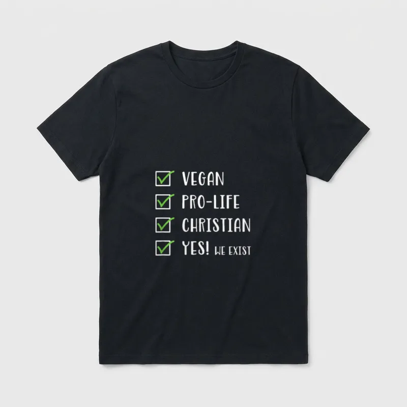 Christian Vegan Pro-Life T-Shirt – Classic T-Shirt in Black