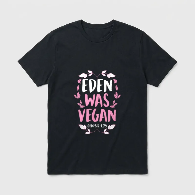 Eden Was Vegan Genesis Christian T-Shirt – Classic T-Shirt in Black