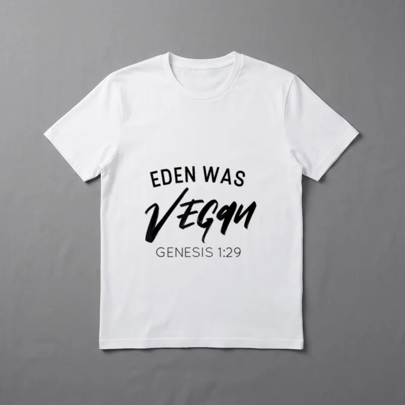Eden Was Vegan Genesis Funny T-Shirt – Classic T-Shirt in Black
