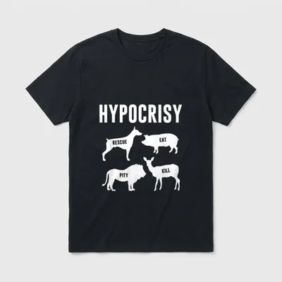 Hypocrisy Cow Vegan Cow Lover Vegan Shirts T-Shirt – Classic T-Shirt in Black