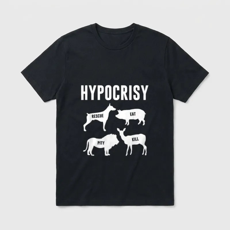 Hypocrisy Cow Vegan Cow Lover Vegan Shirts T-Shirt – Classic T-Shirt in Black