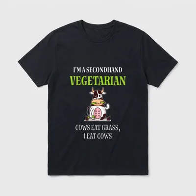 FUNNY COW VEGETARIAN COWS T-Shirt – Classic T-Shirt in Black