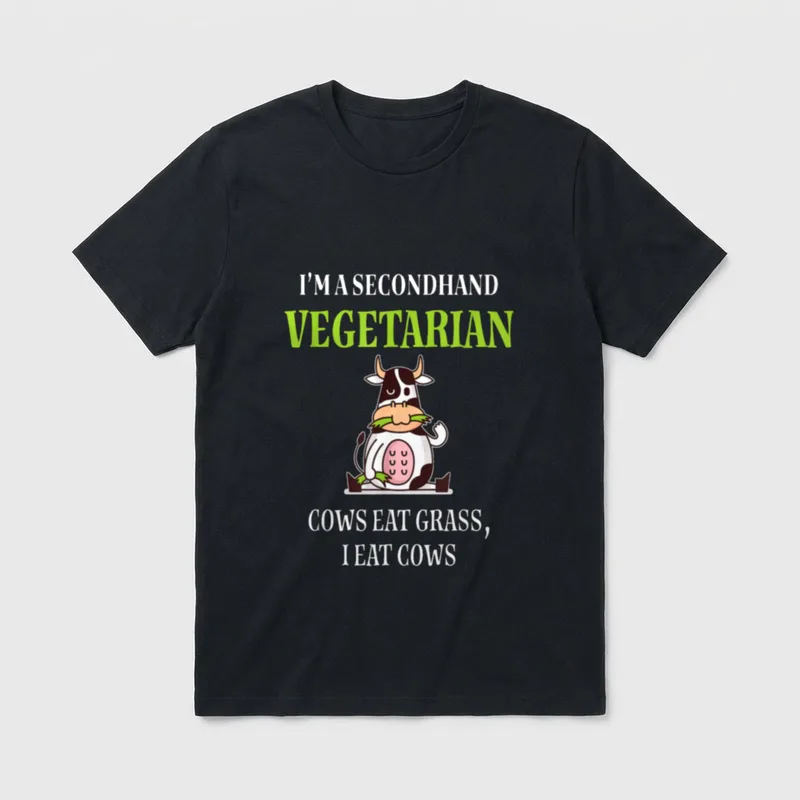 FUNNY COW VEGETARIAN COWS T-Shirt – Classic T-Shirt in Black