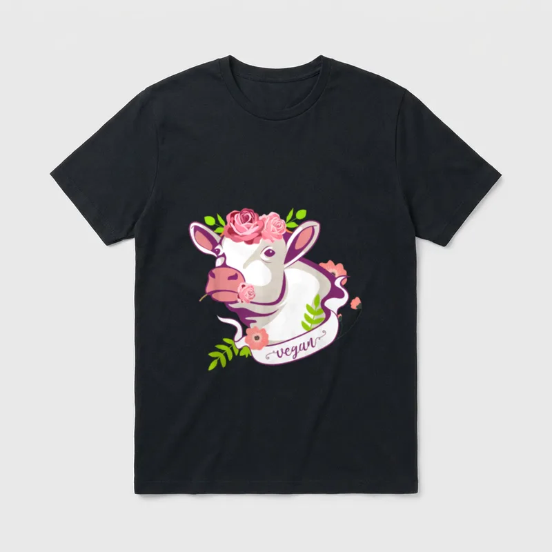 Vegan Cow Dairy-Free Moo Vegan T-Shirt – Classic T-Shirt in Black