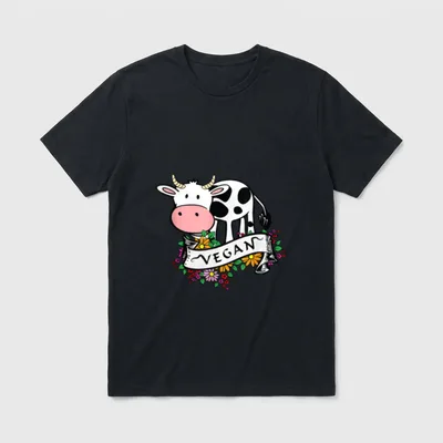Funny Cow Vegan Cow Lover Vegan Shirts T-Shirt – Classic T-Shirt in Black
