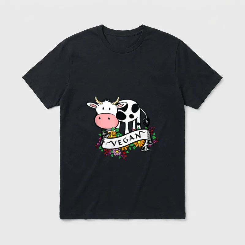 Funny Cow Vegan Cow Lover Vegan Shirts T-Shirt – Classic T-Shirt in Black