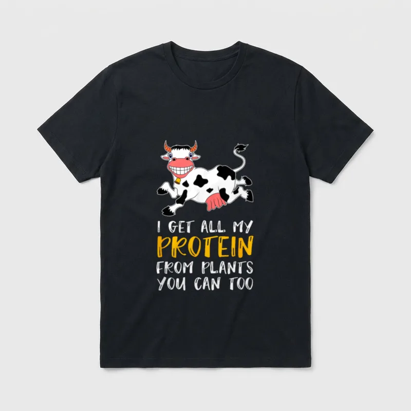 Vegan Veganism Vegetable Organic Food Cow T-Shirt – Classic T-Shirt in Black