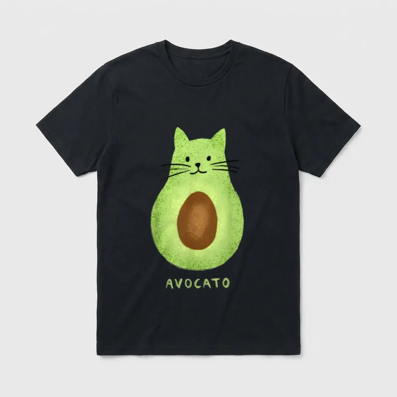 Avocato Funny Cute Cat T-Shirt – Classic T-Shirt in Black