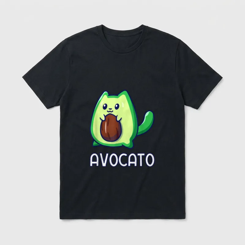 Avogato Avocado Cat T-Shirt – Classic T-Shirt in Black