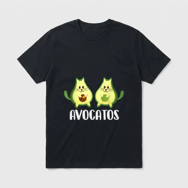 Avocatos Vegan Animal Cat T-Shirt – Classic T-Shirt in Black
