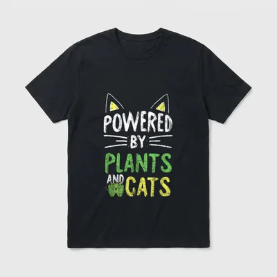 Plant Powered Vegetarian Funny T-Shirt – Classic T-Shirt in Black