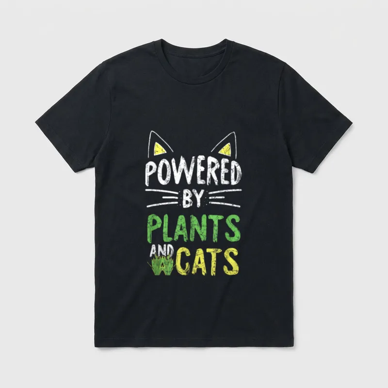 Plant Powered Vegetarian Funny T-Shirt – Classic T-Shirt in Black