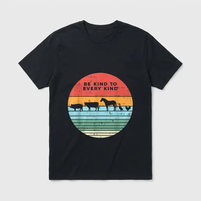 Be Kind Farm Animals T-Shirt – Classic T-Shirt in Black