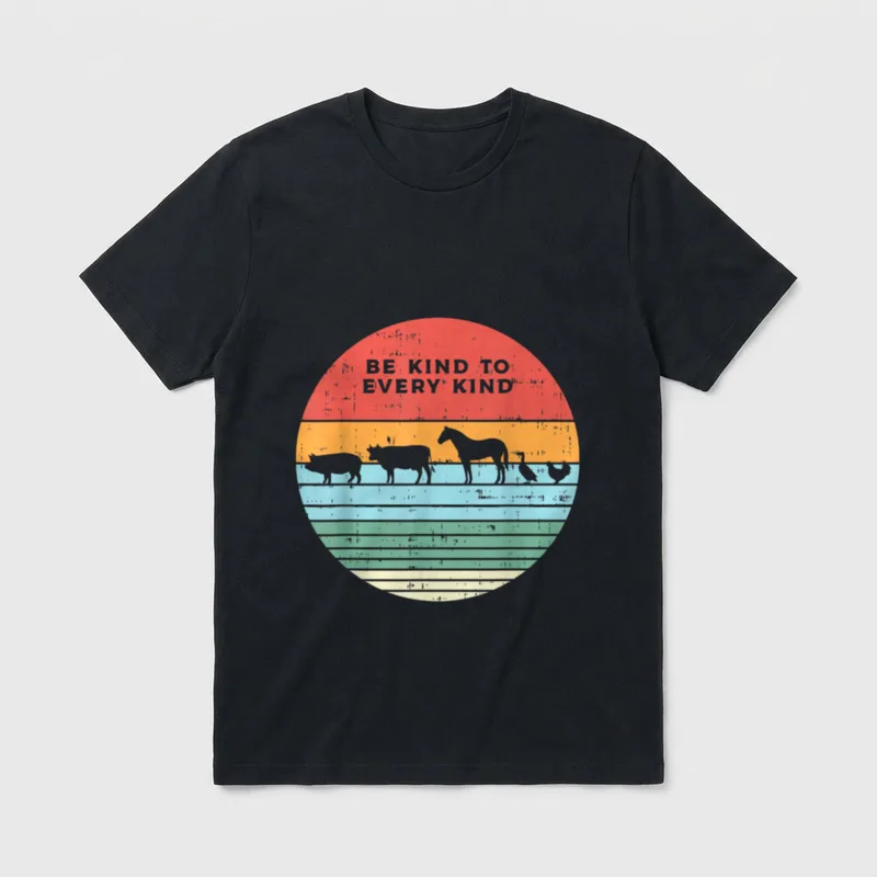 Be Kind Farm Animals T-Shirt – Classic T-Shirt in Black