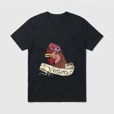 Beautiful Vegan Chicken Chick Animal T-Shirt – Classic T-Shirt in Black