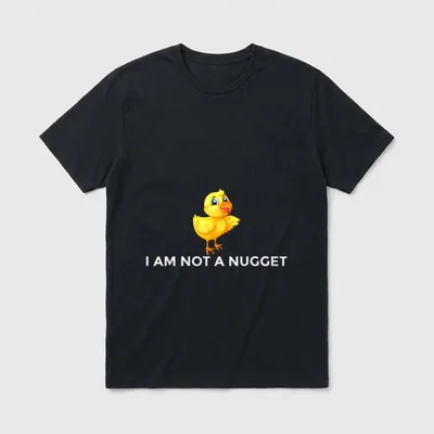 Vegan Nugget T-Shirt – Cute yellow chick standing above the text I AM NOT A NUGGET – Classic T-Shirt in Black