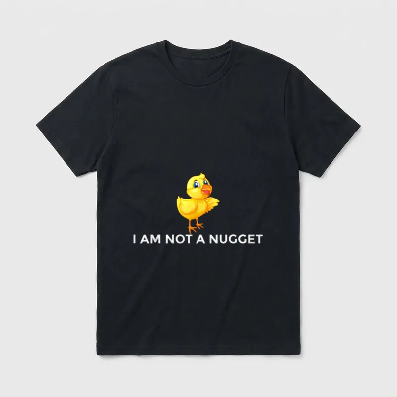 Vegan Nugget T-Shirt – Cute yellow chick standing above the text I AM NOT A NUGGET – Classic T-Shirt in Black