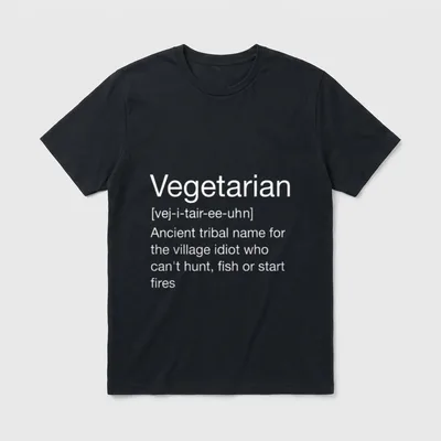 Sarcastic Vegetarian Definition Funny T-Shirt – Classic T-Shirt in Black